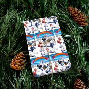 Grateful Dead bear snowman wrapping paper